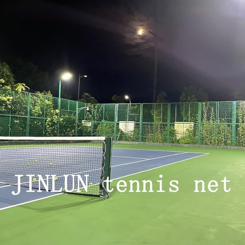 JINLUN Standard-Tennisnetz, robustes Outdoor-Tennisnetz, 12,7 m breit, 1,07 m hoch, HDPE-Netz, Schwarz