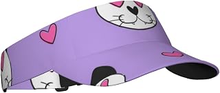 TOMPPY Cats Love Patterns Sport Sun Visor Hats Adjustable Hat Empty Top Baseball Cap Sun Visor Cap for Women and Men