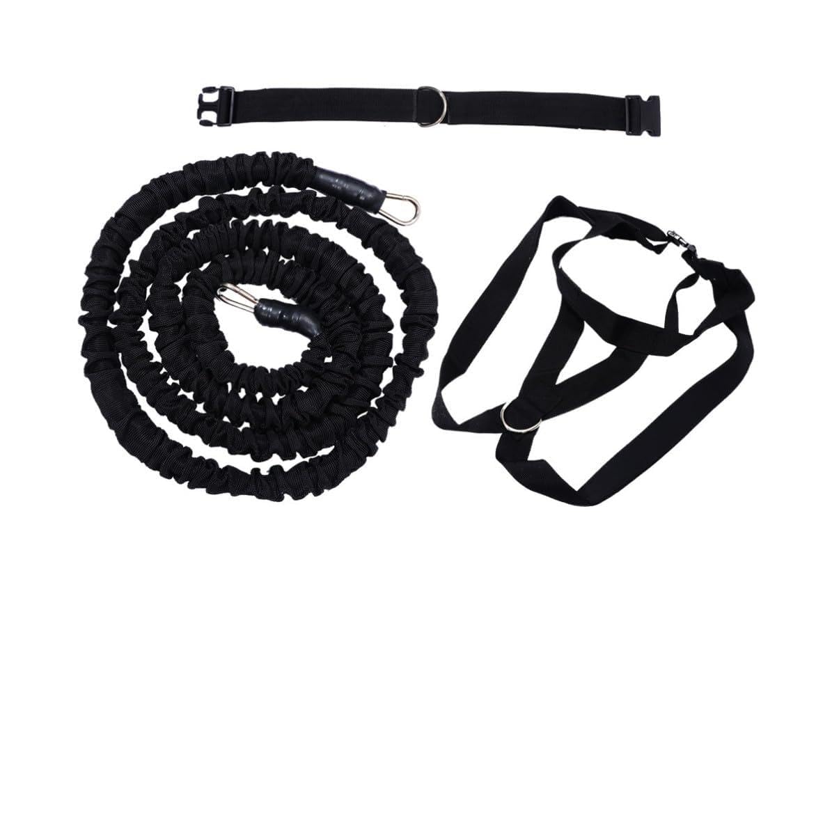 Beaupretty Cuerda de tracción para Fitness y Yoga, Banda de Ejercicios de Resistencia, 1 Juego, Tejido Negro, para Entrenamiento en casa y Uso Profesional