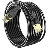 YSONG Câble Ethernet Cat 8 10m, Haute Vitesse 40 Gbit/s, 2000 MHz, 26 AWG, Cable RJ45 Plaqué Or, Pour Routeur/PC/Jeux/Modem, Plus Rapide que Cat7/Cat6/Cat5