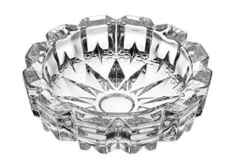 JUMPOW Round Crystal Glass Tabletop Ashtray for Men