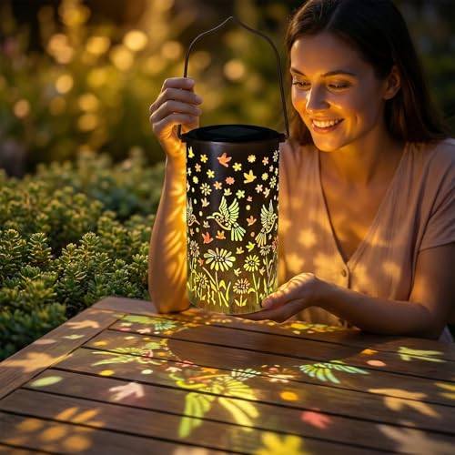 Hummingbird Mmulticolor Solar Lanterns for Outdoor Indoor, Colorful Garden Decor Gifts for Women Mom Grandma Hanging Solar Lights Metal Solar Decoration Outside for Yard, Patio, Backyard, Porch by PASUTO - Used condition - Image 4
