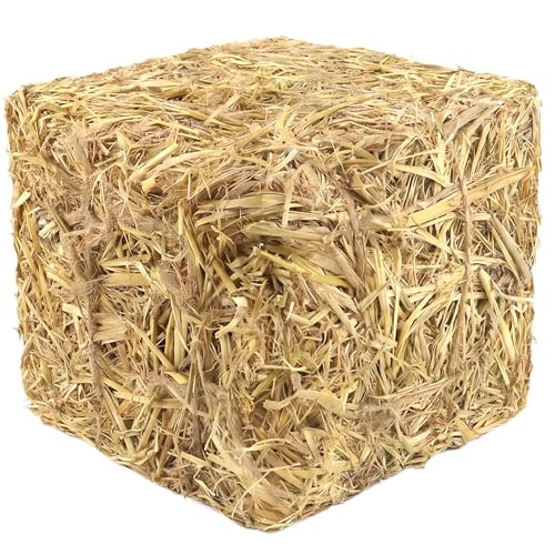 Natural Wheat Straw Mulch 1 Pack Compressed Straw Bale for Garden Beds Weed Control Moisture Retention & Soil Protection Raised Beds Garden Mulch Small Animal & Pet Bedding