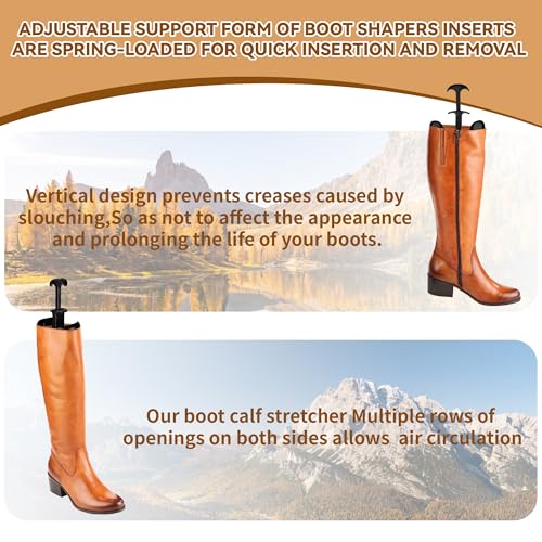 Nianronghua 4 Pairs Black Boot Stretcher Boot Tree Shapers Tall Boot Tree Shaft Shaper,Boot Calf Stretcher,Boot Shapers For Tall Boots,Cowboy And Tall Boot Inserts Shape Holders For Men Women To Keep Shape thumb #4