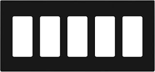 TG 5-Gang Black Screwless Decorator Light Switch Outlet Wall Plate Cover