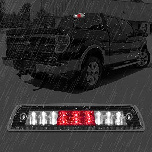 Mejores review On-line Centro de carga de luz Top cinco. 30 Montaje alto de 3ª luz de parada, compatible con Ford F150 2009-2014 tercer centro de carga trasera LED luz de freno trasera barra trasera dos filas (chapado en cromo)