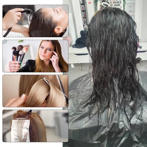 NICENEEDED 30 capas descartáveis de cor de cabelo, xale transparente à prova d'água, cabeleireiro,