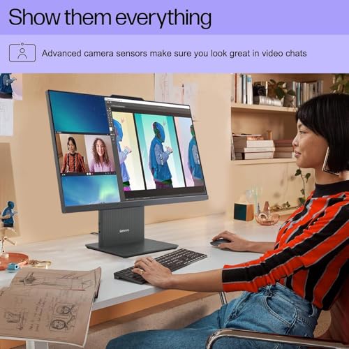 Image of Lenovo IdeaCentre 27 inch Touchscreen All-in-One Desktop | AMD Ryzen 5 8645HS, 32GB DDR5 RAM, 1TB SSD | FHD IPS Display, Wi-Fi 6, HDMI in /Out, Wireless Charging Base, Wireless KB&Mouse, Windows 11