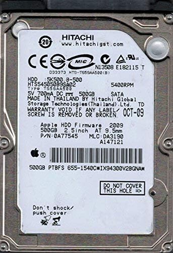 Hitachi HTS545050B9SA02 P/N: 0A77545 MLC: DA3190 MAC 655-1540C 500GB (Renewed)