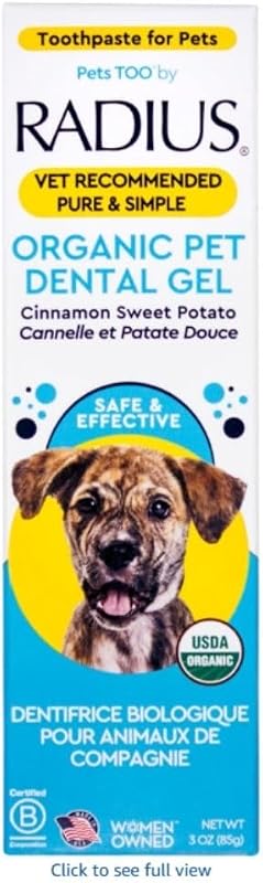 Creme Dental Orgânico para Cães RADIUS com Batata-Doce e Óleo de Coco, 85 g