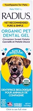 RADIUS USDA Organic Canine Pet Toothpaste 1 Unit, 3 oz, Non Toxic Toothpaste for Dogs, Designed to Clean Teeth and Help Prevent Tartar and Remove Plaque, Xylitol Free