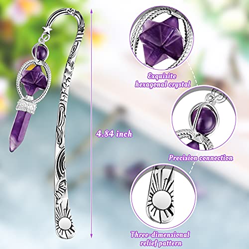 Antique Silver Metal Bookmarks Hexagonal Pointed Beading Book Marks Silver Beading Book Marker Vintage Silver Manga Bookmark Crystal Pendants Bookmarks For Women Kids Teens Girls Readers Book Lovers #TOP1