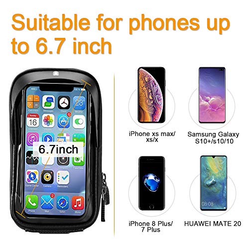 image for opamoo Bike Bicycle Phone Mount Bags - Waterproof Front Frame Top Tube