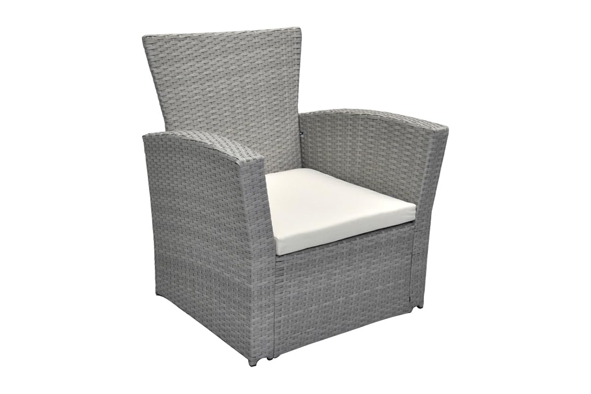 SAMIRA Salotto da giardino in rattan, set di divani da esterno in polyrattan mod. Aurora tortora