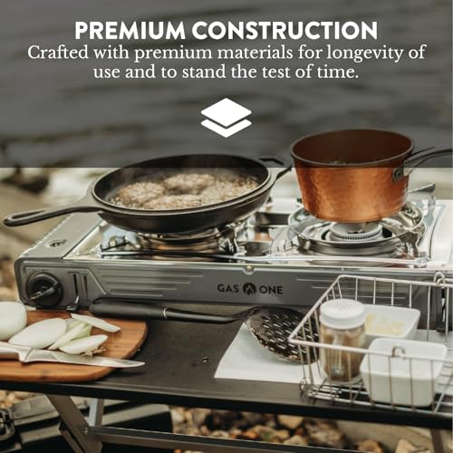 GasOne 2-Burner Portable Camp Stove - High Output 15,300 BTU - With Durable Carrying Case, Automatic Ignition, Safety Features, Perfect for Camping, Hiking, Tailgating, and Emergency Preparedness by Gas One - Image 4