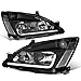 For 03-07 Honda Accord 7th Gen UC1 Pair of Black Housing Clear Corner Headlights + LED DRL