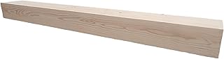 BoscoMondo Fireplace Mantel, Handcrafted Rustic from Solid Pine, Wall-Mounted Floating Farmhouse Shelf - 8x6x48 Raw