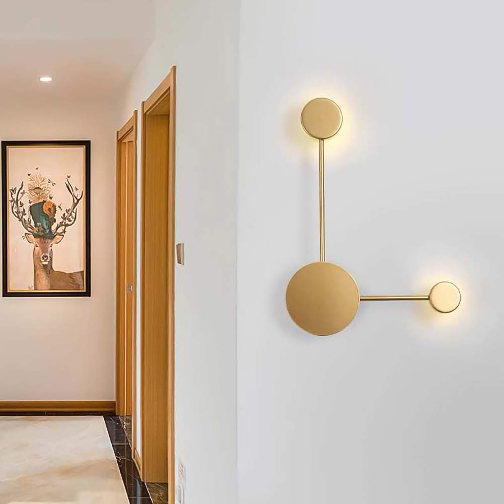 Lámpara de pared led de 8 W con diseño redondo y luz suave para lectura