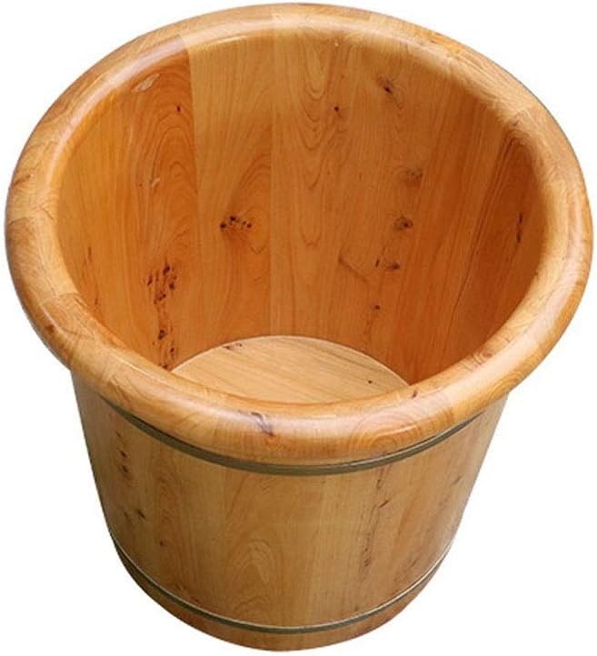 Pedicure Foot Soak Tub Pedicure Foot Bath Barrel Covered Foot Basin Solid Wood Foot Bath Thickened Foot Spa Barrel Spa, Massage, Sauna Foot Bath Spa Bowl for Feet Stress Relief (Brown)