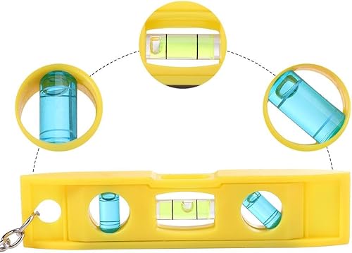 Miniatura 8 de Nivel magnético, regla horizontal de precisión de 3 niveles de burbuja, herramienta de medición horizontal con llavero para herramienta de