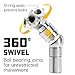 Powerbuilt 360 Degree Swivel Grease Gun Coupler, 360 Degree Rotation Grease Connector , 45 Degree Angle Gives Easy Access to Most Grease Fittings - 648759