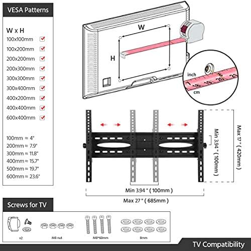costoffs Floor TV Stand on Wheels Universal TV Mount Stands with Shelves Height Adjustable Mobile TV Cart Trolley for 32-75 inch TV Screens, Holds 50 KG & Tilt Range 600mm x 400mm 2-Tier
