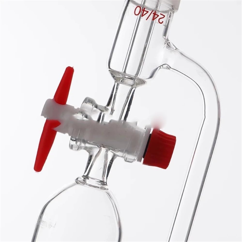 Cristalería de Laboratorio Embudo de vidrio de laboratorio de 10 ml a 1000 ml con boca estándar y tapón cilíndrico de separación por goteo.(1000ml 24x24)