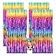 Jeqqinuz 4 Stück Lametta Vorhang Bunt, Metallische Glitzervorhang Fringe Luftschlangen Geburtstag Regenbogen Deko für Carnival Party Bühnendekor, 1m x 2m Lamettavorhang Tinsel Folie