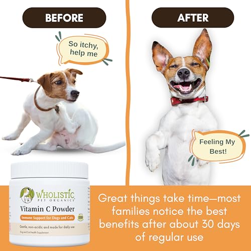 Image of Vitamin C for Dogs and Cats, 8 oz, 227 Scoops, Cat & Dog Allergy Relief | Itchy Skin Relief for Dogs and Cats - Seasonal Allergy & Immune Support Supplement for Pets - 1000 mg Calcium Ascorbate