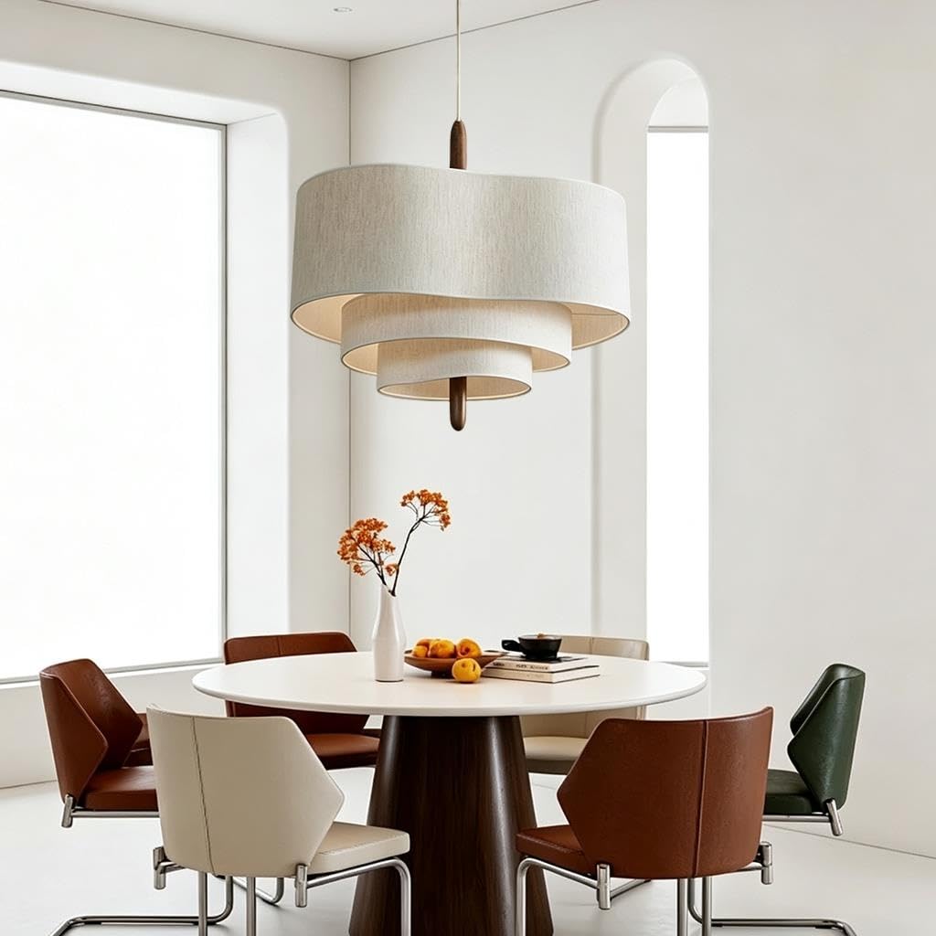 Lampada A Sospensione Stile Wabi Sabi Lampada Principale Mid-Century Francese Per Soggiorno Cavo Di Sospensione Regolabile Lampada Pendente Con 3 Attacchi E27 Adatta Per Camera Da Letto(45CM)