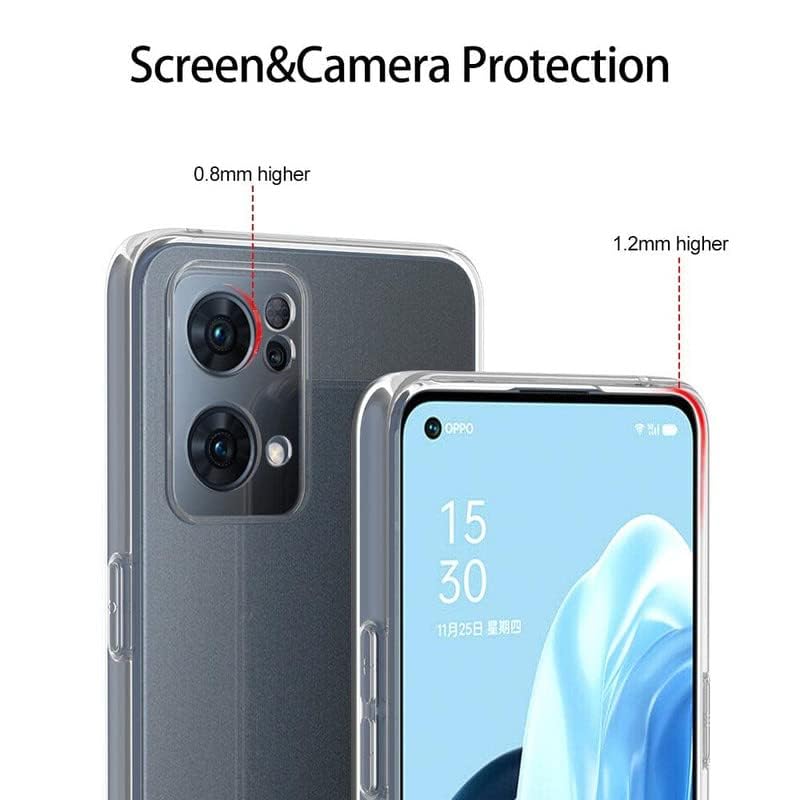 Image of NISHTECH for Oppo Reno 7 Pro 5G Premium Transparent Hybrid Soft Slim Dust Proof Back Case Cover Silicone with Camera Protection