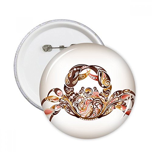 Badge rond Crabe Design marine bouton décoration vêtement multicolore XL pour cadeau