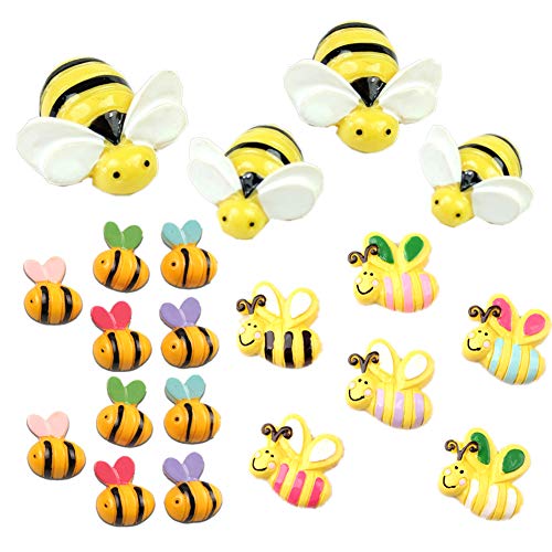 30 Pack Kawaii Animal Slime Charms Resin Beads Flatback Buttons for Miniature Fairy Garden Accessories Scrapbooking Phone Case Decor (Bees)