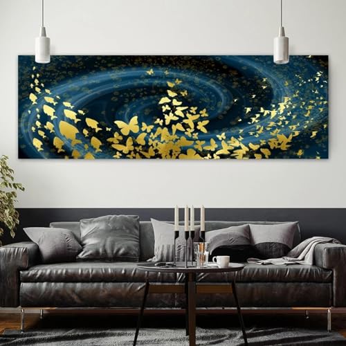Affiche poisson doré et papillon 60x180 cm pour grand mur de salon