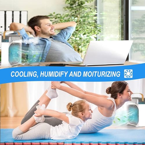 Image of Royal Rose Portable-Conditioner-Small-Ac-Quaite-Personal-Air-cooler-Usb-Power-Mini-Desktop-Cooling-Misting-fan-1 /2 /3-Timer-With-speed-360-Adjustable-For-Office-Room-Desk-