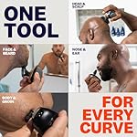FlexSeries Electric Head & Body Hair Shaver - Mens Cordless Rechargeable Wet/Dry Skull Bald Head Back & Groin Waterproof Razor with Rotary Blades, Clippers, Nose Trimmer, Brush, Massager - Image 5