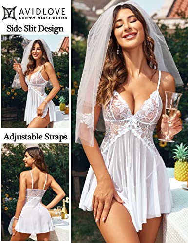 Avidlove Women Lace Lingerie Babydoll Sexy Chemise Exotic Nightgowns Bridal Nightdress2
