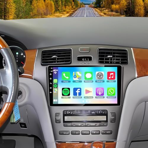 4+64GB Car Radio for Lexus ES250 ES300 ES330 2001-2006 with Carplay & Android Auto Head Unit, 9 inch IPS Touch Screen Android 12 Car Stereo Receiver with GPS/Back-up Camera/Bluetooth 5.2/SWC/FM/WiFi
