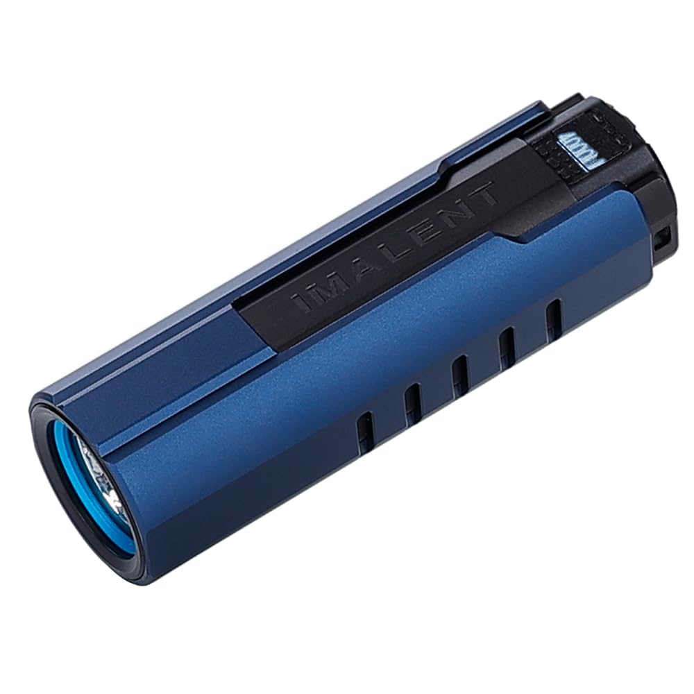 IMALENT LD70 LED Taschenlampe Aufladbar，4000 Lumen Mini LED Taschenlampe Extrem Hell mit 5 Modiund Langer Betriebsdauer，IPX8 Wasserdichte Handlampe für Camping, Wandern, Angeln, Outdoor(Royal Blue)