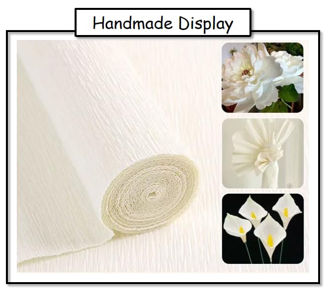 Crepe Paper Roll 8.2ft Long 17 Inch Wide for Wedding Ceremony Various Large Festivals Decoration (White)