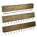Y&Me Jewelry Organizer Wall Mounted Set of 3, Wood Hanging Jewelry Organizer Holder with Removable Bracelet Rod and 24 Hooks,for Hanging Rings, Earrings, Necklace Holder, 12.2 x 2 x 0.7 inch (Gray)