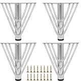 Set di 4 gambe per mobili in metallo resistente, colore oro, 15,2 cm, colore oro, per divano, armadio, tavolo, sedia, divano, fai da te, gambe moderne per mobili da 15,2 cm (bianco, 15,2 cm)