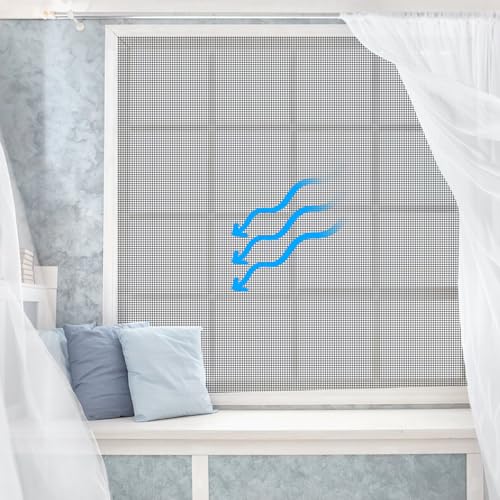 Fillis Insektenschutz Fliegengitter, 150x300cm Ersatzgitter Meterware aus Fiberglas Mückenschutz Gewebe Moskitonetz mit Reinigungsbürste DIY Zuschneidbar für Fenster Tür, Schwarz