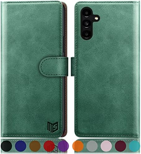 SUANPOT for Samsung Galaxy A34 5G case with [Credit Card Holder][RFID Blocking],PU Leather Flip Book Protective Cover Women Men for Samsung A34 Phone case Light Brown