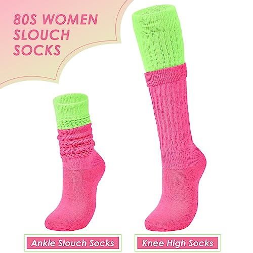Image of Zando Slouch Socks for Women - 80s 90s Knee High Scrunch Socks Soft Long Stacked Boot Sock Warm Winter Sock Daily Wear