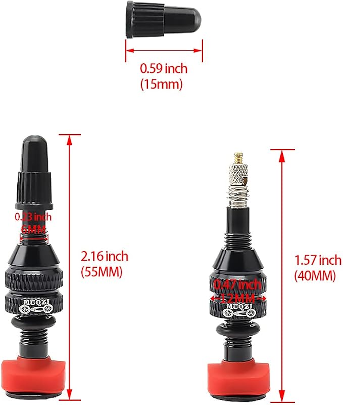 Válvulas tubeless Presta para bicicleta 2 piezas miniatura 2
