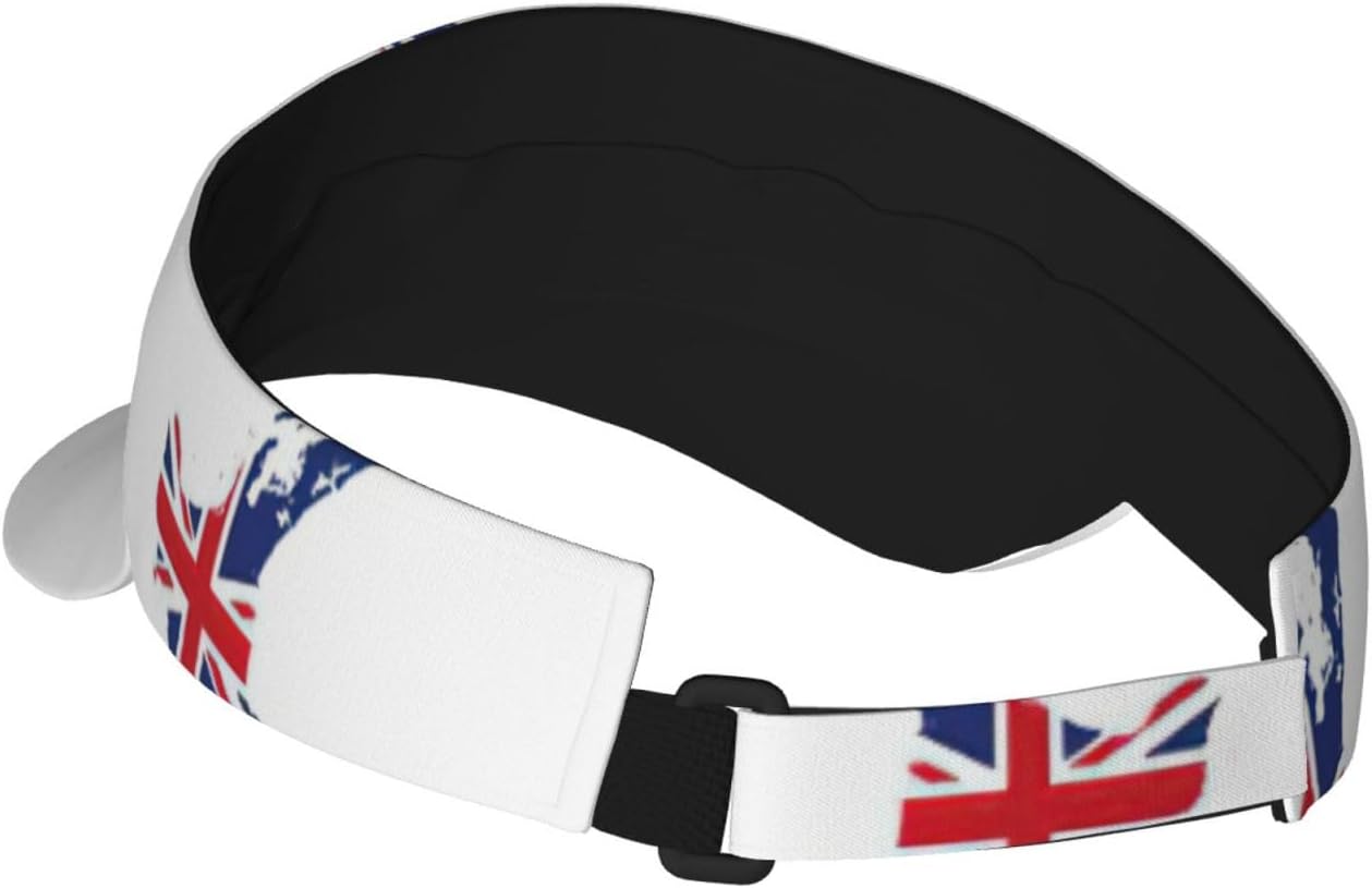New Zealand Flag Map Print Sport Sun Visor Hats Adjustable Empty Top Baseball Cap Ball Caps Sun Hat for Women and Men Black