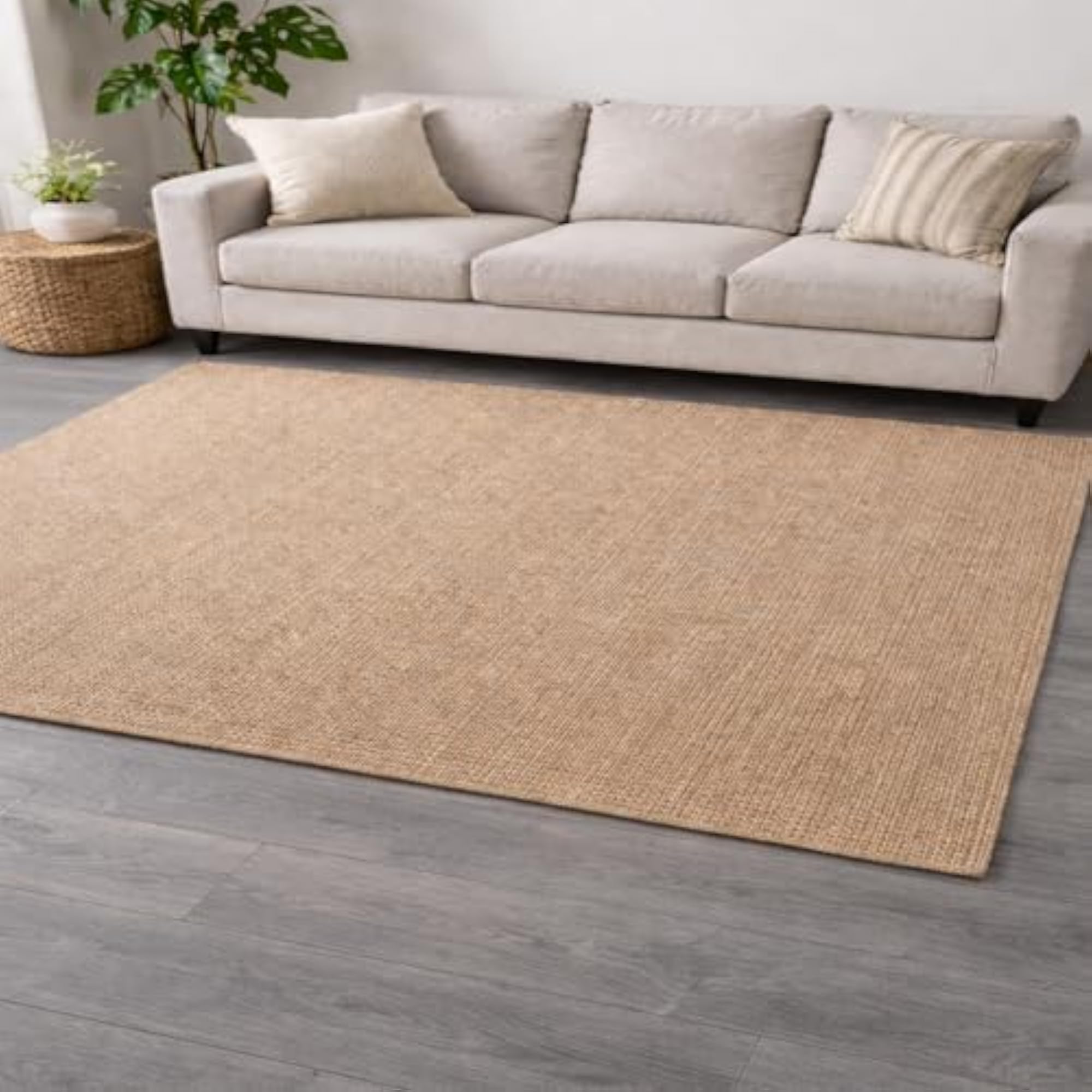 Premium Hand Braided Cotton Rectangular Carpet 5x7 Feet
