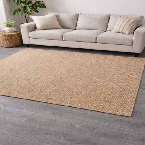 Image of Handmade Rectangular Cotton Carpet Beige Size 3x10 Feet - Natural Fiber Rug for Living Room & Bedroom | Eco-Friendly & Durable | Color- Beige