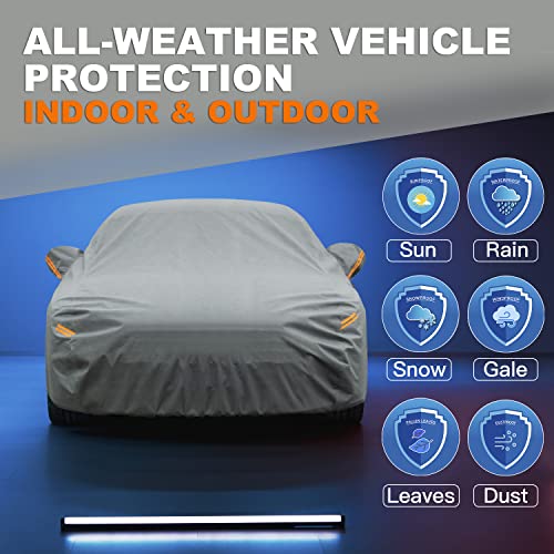Image of Kayme Heavy Duty Car Cover Custom Fit Honda Accord Sedan /Coupe (2001-2025), Waterproof All Weather for Automobiles, Full Exterior Covers Sun Rain UV Protection with Zipper Door.